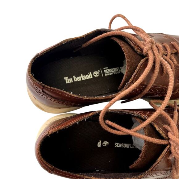 Timberland Shoes Men's Size 9 Franklin Park Brogue Oxfords Brown Leather Lace Up - Picture 6 of 15